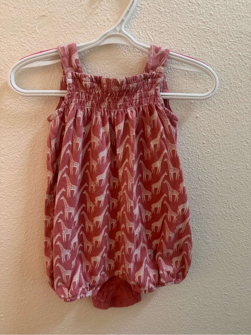 GAP Pink Giraffe Print Baby One-Piece